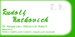 rudolf matkovich business card